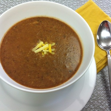 Cheesy Black Bean Tortilla Soup