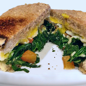 Kale and Roasted Pepper Eggy Sandwich