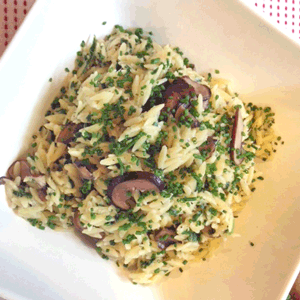 Orzo with Kale, Mushrooms and GO Veggie Shreds