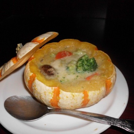 Pumpkin Soup in Pumpkin