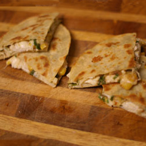 Crab And Corn Quesadillas with Scallion and GO Veggie! Shreds