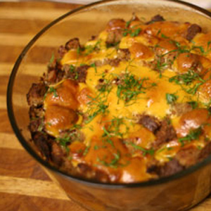 Holiday Turkey Sausage Dressing with GO Veggie! Lactose Free Cheddar Block