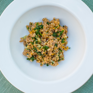 Cheesy Farro with Kale